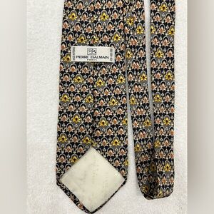 Pierre Balmain Paris Designer 100% Silk Mens Tie Vintage Geometric Pattern